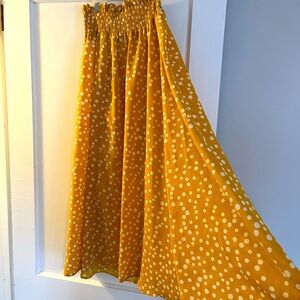 Yellow polka dot maxi skirt